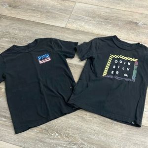 Quiksilver Black Kids Short Sleeve Tee with Graphic Logos